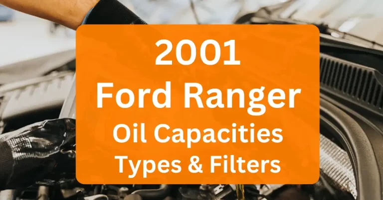 2001 Ford Ranger Oil Capacity Type Filters