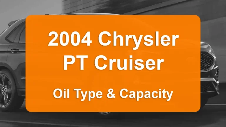 Oil Requirements and Guide - Oil Capacity: 5 quarts - Oil Type/Viscosity: SAE 5W-30 - Oil Filter: .