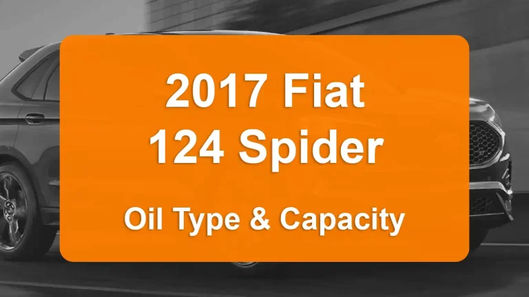 Oil Requirements and Guide - Oil Capacity: 4 quarts - Oil Type/Viscosity: SAE 5W-40 - Oil Filter: .